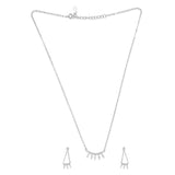 Taraash Sterling Silver Marquise Cut Cz Adorn Tanmaniya Necklace Set For Women NS1282R - Taraash