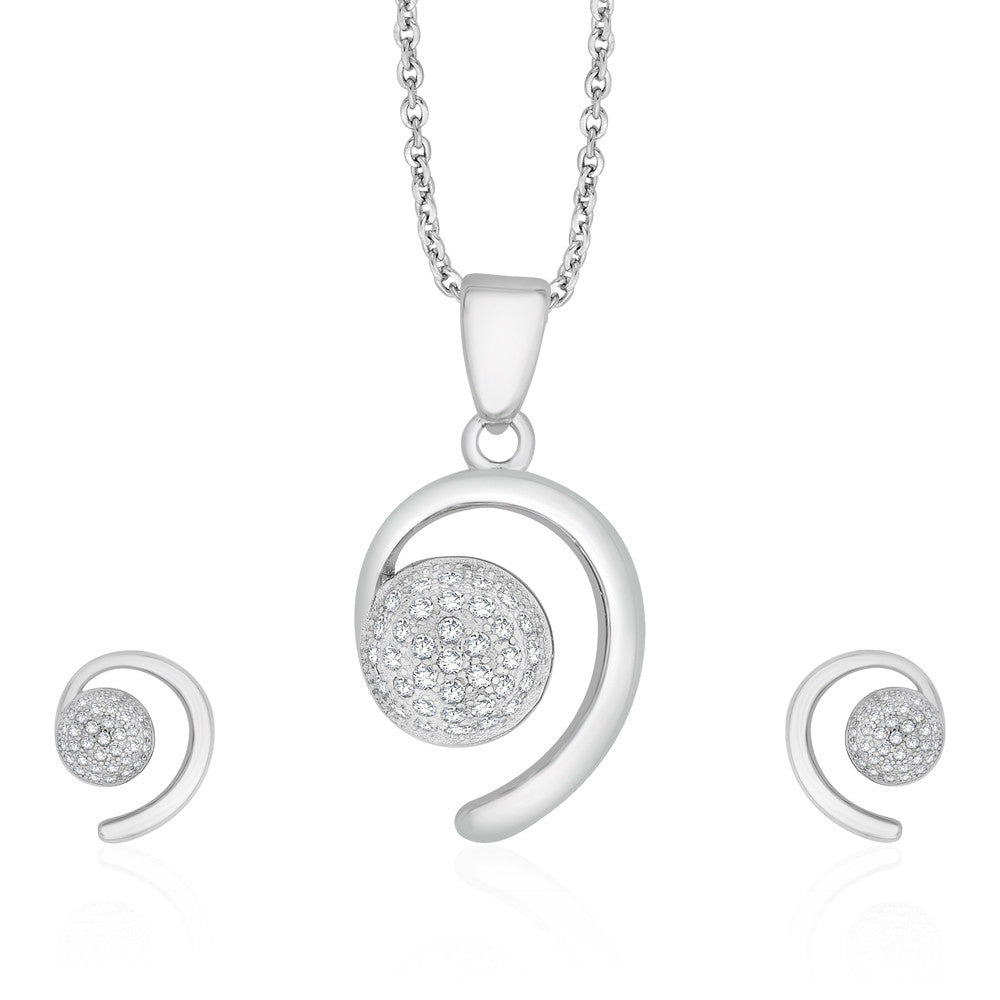 Taraash Sterling Silver Marvelous Design Pendant Set Jewellery For Women PEM2004V - Taraash