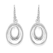 Taraash Sterling Silver Open Oval Shape Hollow Hook Earrings For Women CBER297I - 02 - Taraash