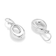 Taraash Sterling Silver Open Oval Shape Hollow Hook Earrings For Women CBER297I - 02 - Taraash