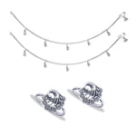 Load image into Gallery viewer, Taraash Sterling Silver Peacock Design Combo of Anklet and Toe Ring COMBO ANTR 144 - Taraash
