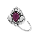 Load image into Gallery viewer, Taraash Sterling Silver Pink CZ Designer Nose Pin For Women - Taraash