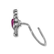 Taraash Sterling Silver Pink CZ Designer Nose Pin For Women - Taraash