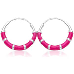 Load image into Gallery viewer, Taraash Sterling Silver Pink Enamel Hoop Earring For Women - Taraash
