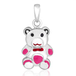 Load image into Gallery viewer, Taraash Sterling Silver Pink Enamel Teddy Bear Pendant With Chain For Women COMBO PDCH 108 - Taraash