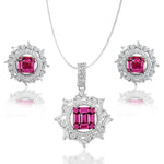 Load image into Gallery viewer, Taraash Sterling Silver Pink White Tapered Cut CZ Round Pendant For Women - Taraash
