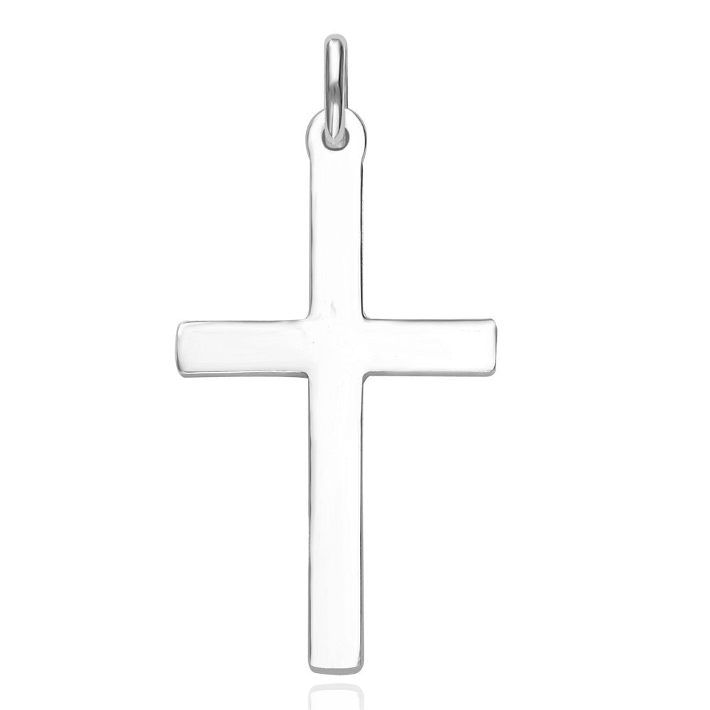 Taraash Sterling Silver Plain Cross Pendant With Chain For Unisex COMBO PDCH 113 - Taraash