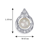 Load image into Gallery viewer, Taraash Sterling Silver Pretty Circle With Pearl Stud Earrings For Women / Girls CBER338I - 02 - Taraash