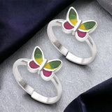 Taraash Sterling Silver Pretty Enamel Butterfly Toe Ring For Women LR1257S - Taraash