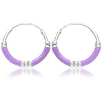 Load image into Gallery viewer, Taraash Sterling Silver Purple Enamel Hoop Earring For Women - Taraash
