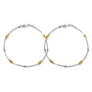 Taraash Sterling Silver Rose Gold Plated Beads Anklet For Women - Taraash