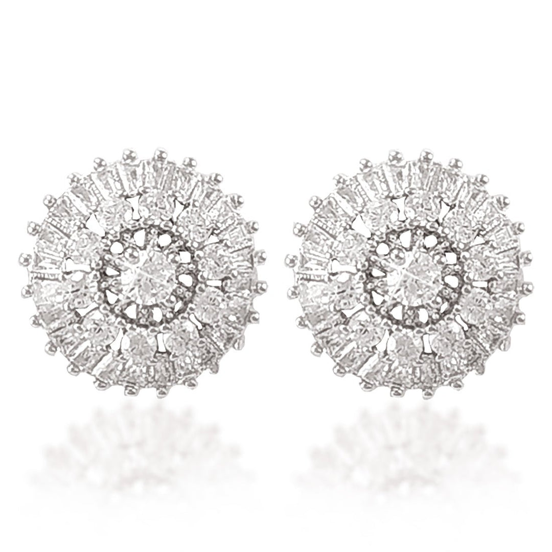 Taraash Sterling Silver Round Design White CZ Pendant Set For Women - Taraash