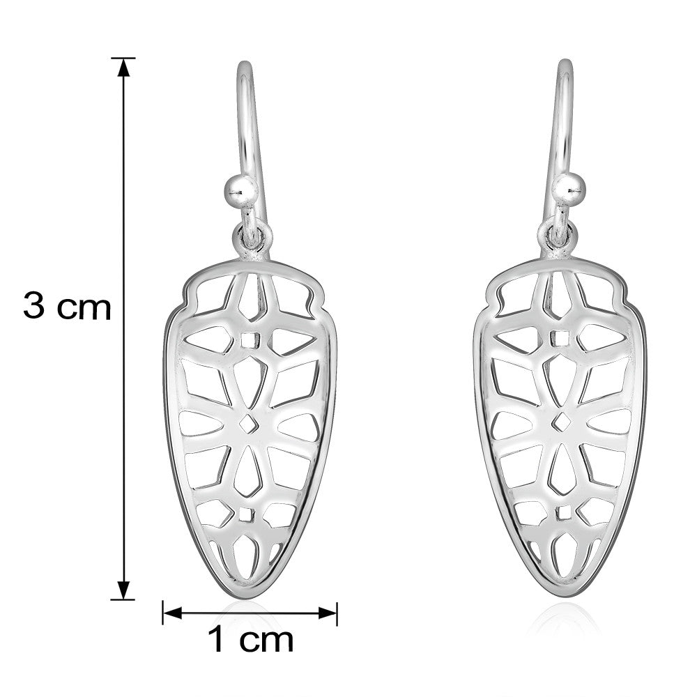 Taraash Sterling Silver Scrollwork French Hook Earrings for women CBER280I - 08 - Taraash
