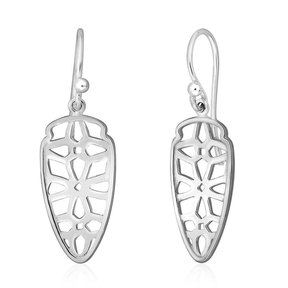 Taraash Sterling Silver Scrollwork French Hook Earrings for women CBER280I - 08 - Taraash