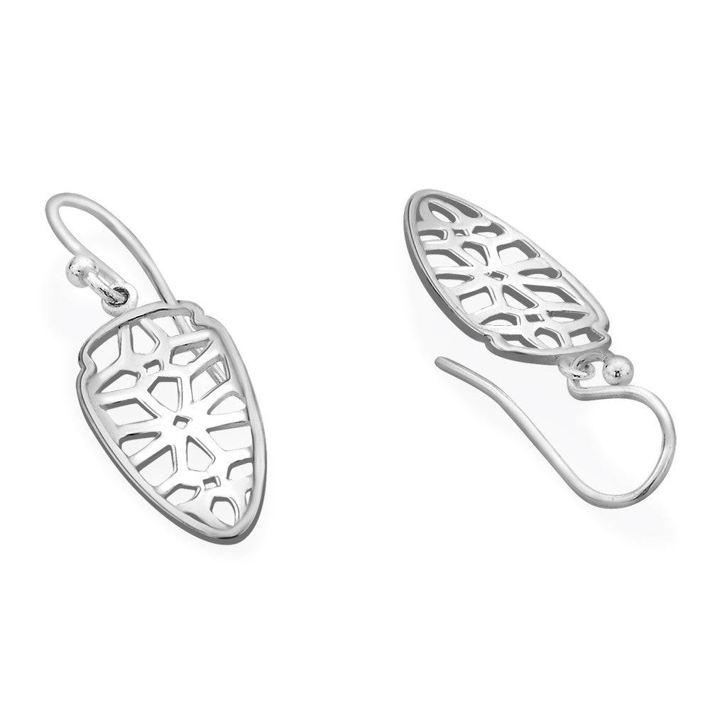 Taraash Sterling Silver Scrollwork French Hook Earrings for women CBER280I - 08 - Taraash