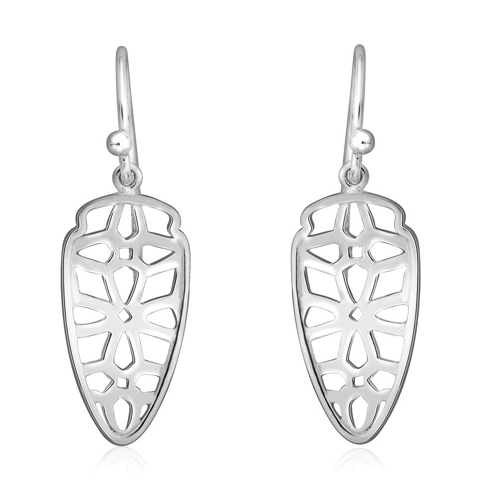 Taraash Sterling Silver Scrollwork French Hook Earrings for women CBER280I - 08 - Taraash