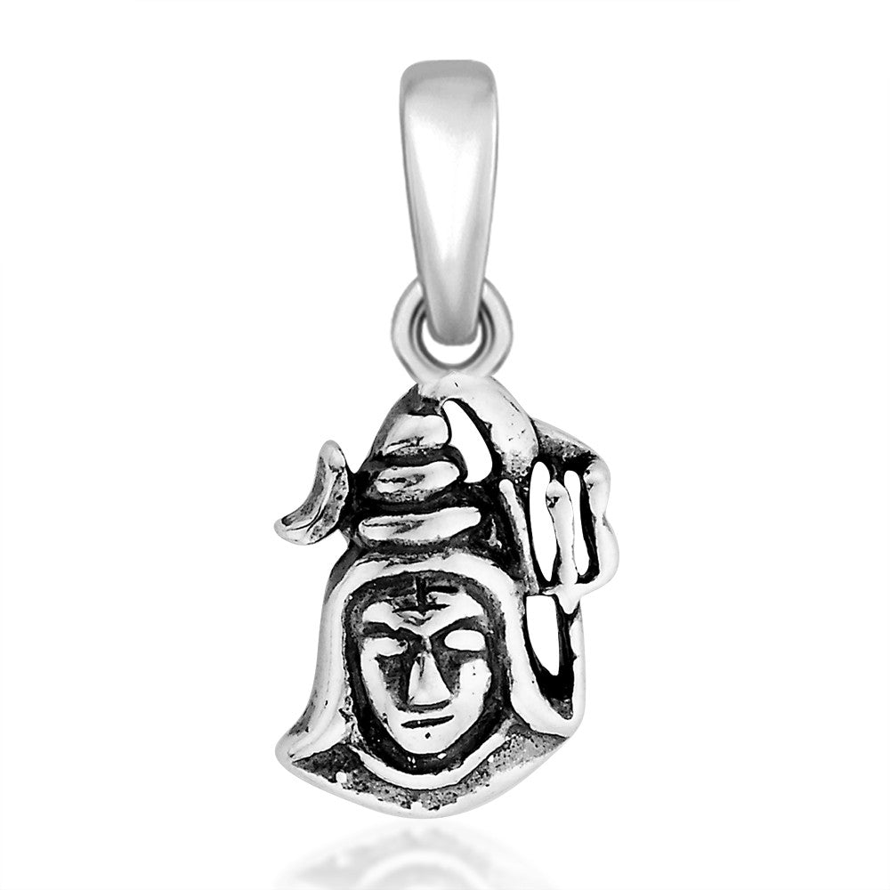 Taraash Sterling Silver Shiv Pendant With Chain For Unisex COMBO PDCH 105 - Taraash