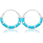 Load image into Gallery viewer, Taraash Sterling Silver Sky Blue Enamel Hoop Earring For Women - Taraash
