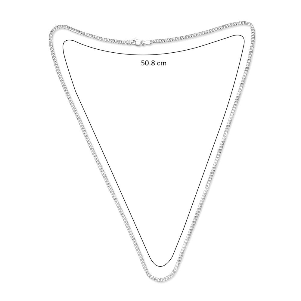 Taraash Sterling Silver Sturdy Curb Chain For Men ACDH806C20IN - Taraash