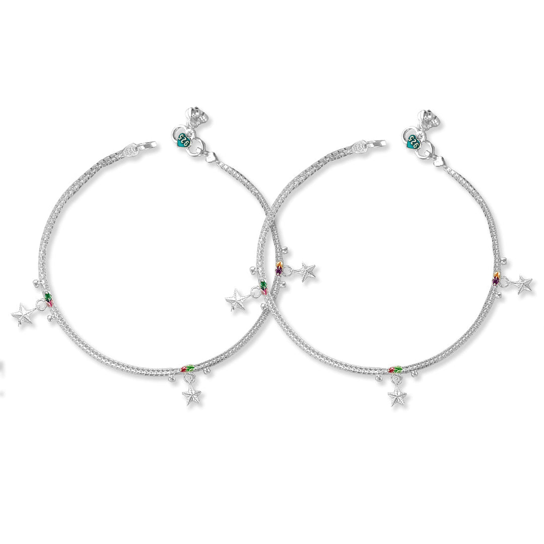 Taraash Sterling Silver Stylish Charm Anklet for Women - Taraash