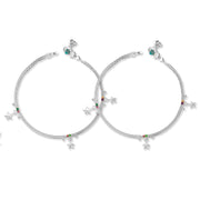 Taraash Sterling Silver Stylish Charm Anklet for Women - Taraash