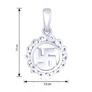 Taraash Sterling Silver Swastik Pendant With Chain For Unisex COMBO PDCH 104 - Taraash
