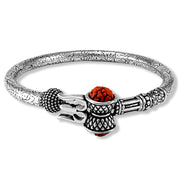 Taraash Sterling Silver Trishul Rudraksha Kada For Men - Taraash