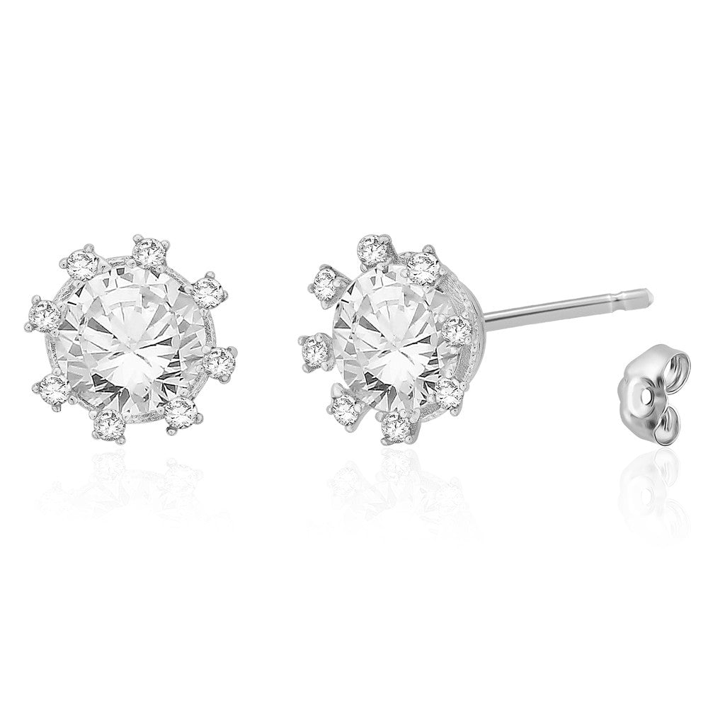 Taraash Sterling Silver White Cz Circle Shape Earrings For Women EMR4012V - Taraash