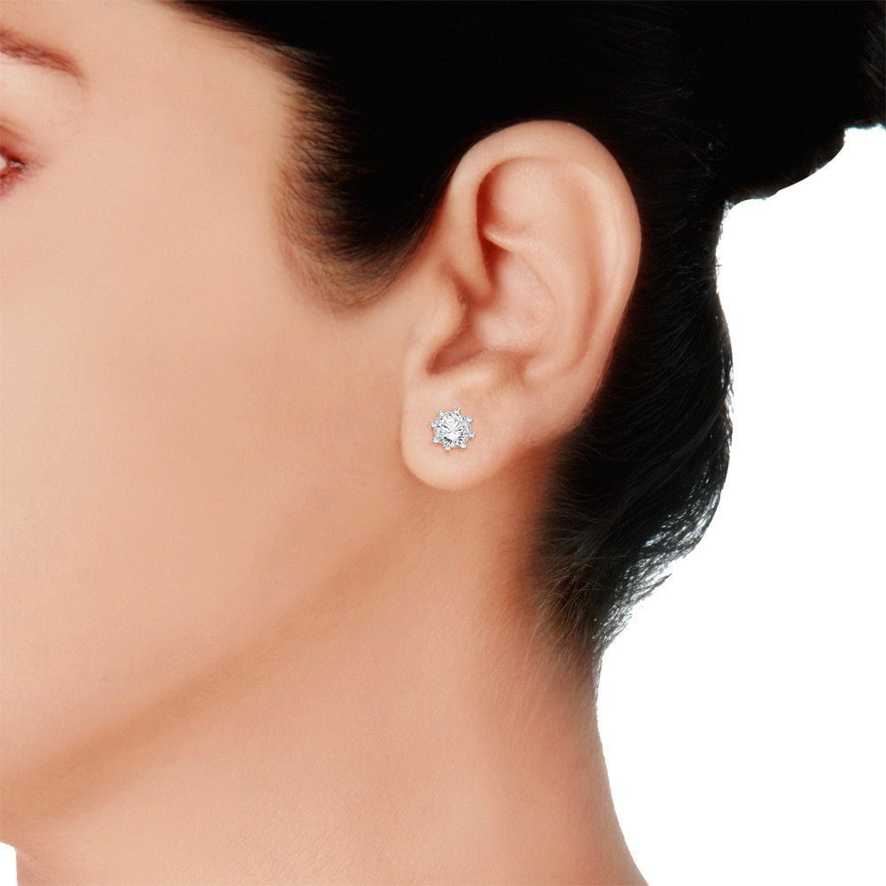 Taraash Sterling Silver White Cz Circle Shape Earrings For Women EMR4012V - Taraash