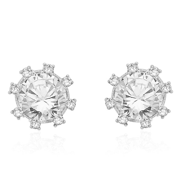 Taraash Sterling Silver White Cz Circle Shape Earrings For Women EMR4012V - Taraash