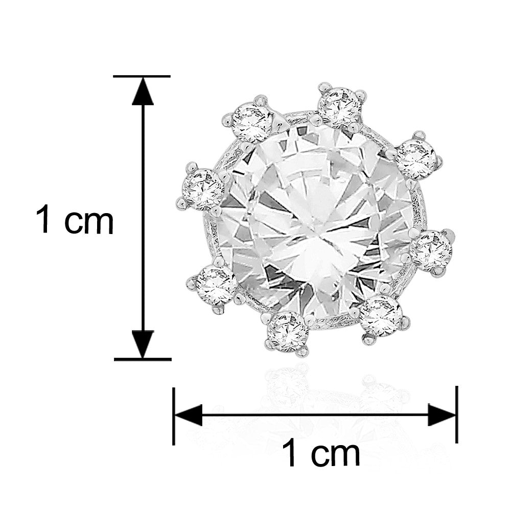 Taraash Sterling Silver White Cz Circle Shape Earrings For Women EMR4012V - Taraash