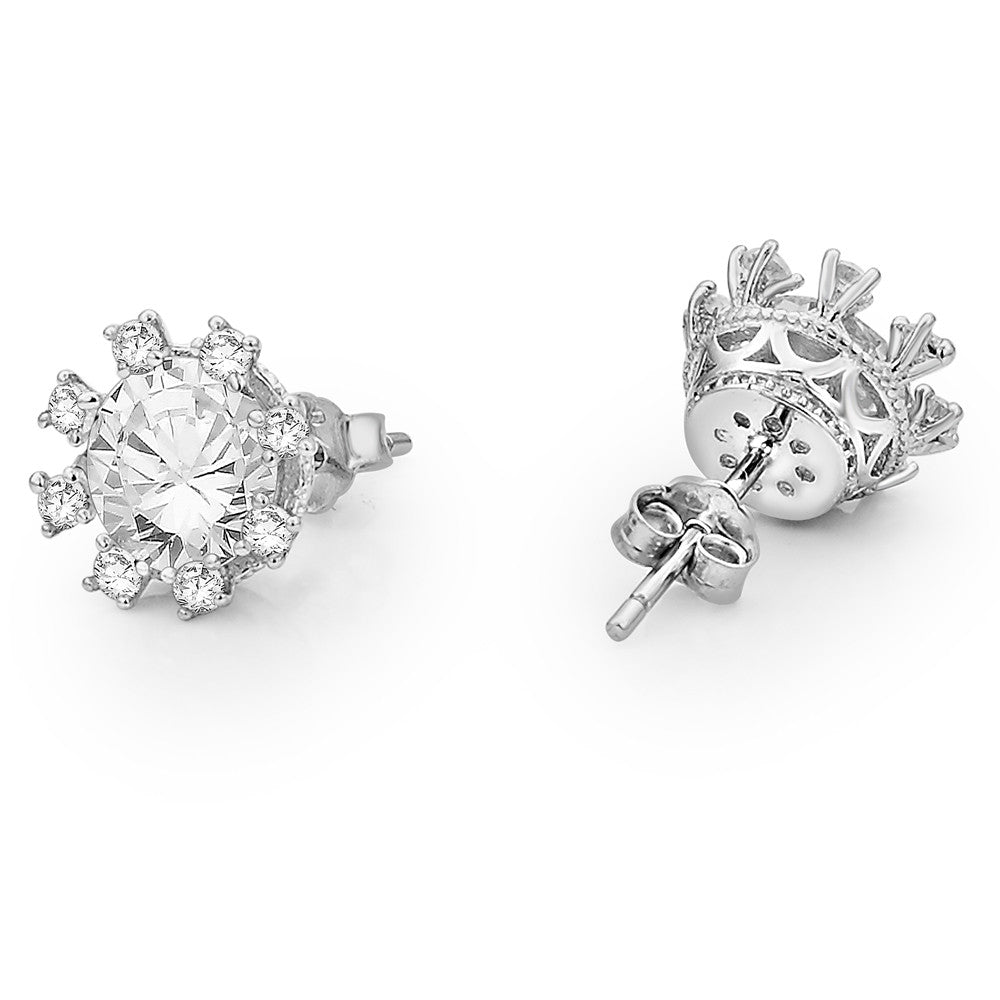 Taraash Sterling Silver White Cz Circle Shape Earrings For Women EMR4012V - Taraash