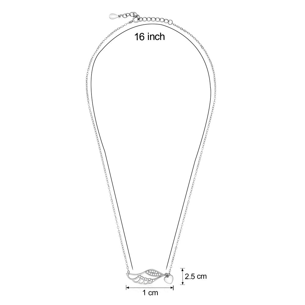 Taraash Sterling Silver White CZ Heart shape Neckchain For Women NK1521R - Taraash