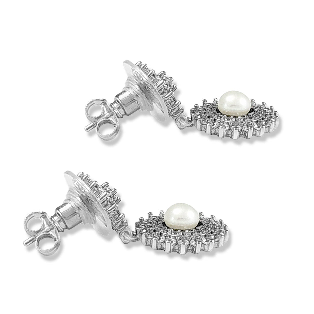 Taraash Sterling Silver White Pearl and CZ Pendant For Women - Taraash