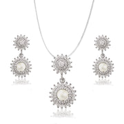 Taraash Sterling Silver White Pearl and CZ Pendant For Women - Taraash