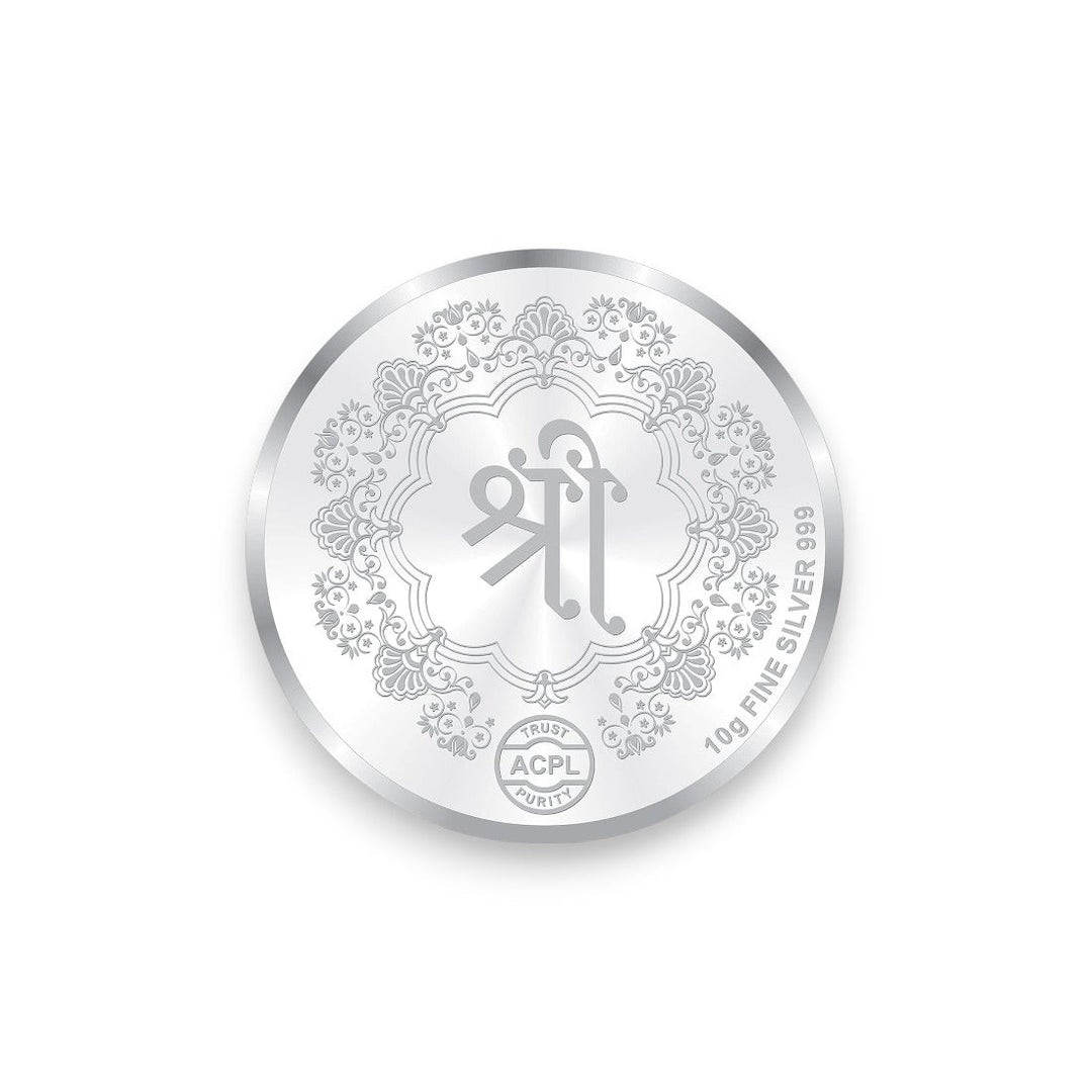 Taraash Traditional Lakshmiji 999 Purity 10 Gram Silver Coin CF11R2G10W - Taraash