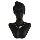 Taraash White CZ 925 Silver Tanmaniya Necklace Set NS1229R - Taraash