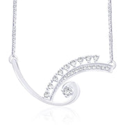 Taraash White CZ 925 Silver Tanmaniya Necklace Set NS1229R - Taraash