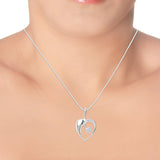 Taraash White CZ Heart 925 Sterling Silver Pendant For Women PD0202S - Taraash