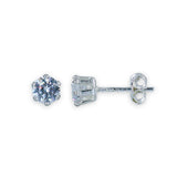 Taraash White Round Solitaire CZ Sterling Silver Studs Earrings For Women stylish 92.5 CBER226I-01 - Taraash