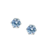 Taraash White Round Solitaire CZ Sterling Silver Studs Earrings For Women stylish 92.5 CBER226I-01 - Taraash
