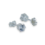 Taraash White Round Solitaire CZ Sterling Silver Studs Earrings For Women stylish 92.5 CBER226I-01 - Taraash