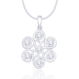 Taraash White Stone 925 Sterling Silver Pendant With Matching Earrings For Womens PE1153R - Taraash