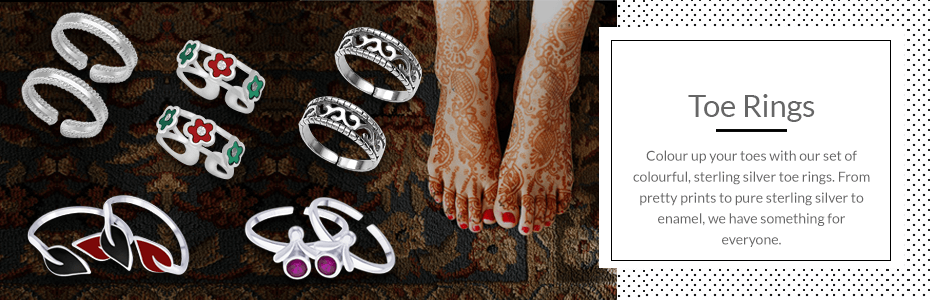 92.5 Sterling Silver Pink Toe Rings For Women - Silver Palace
